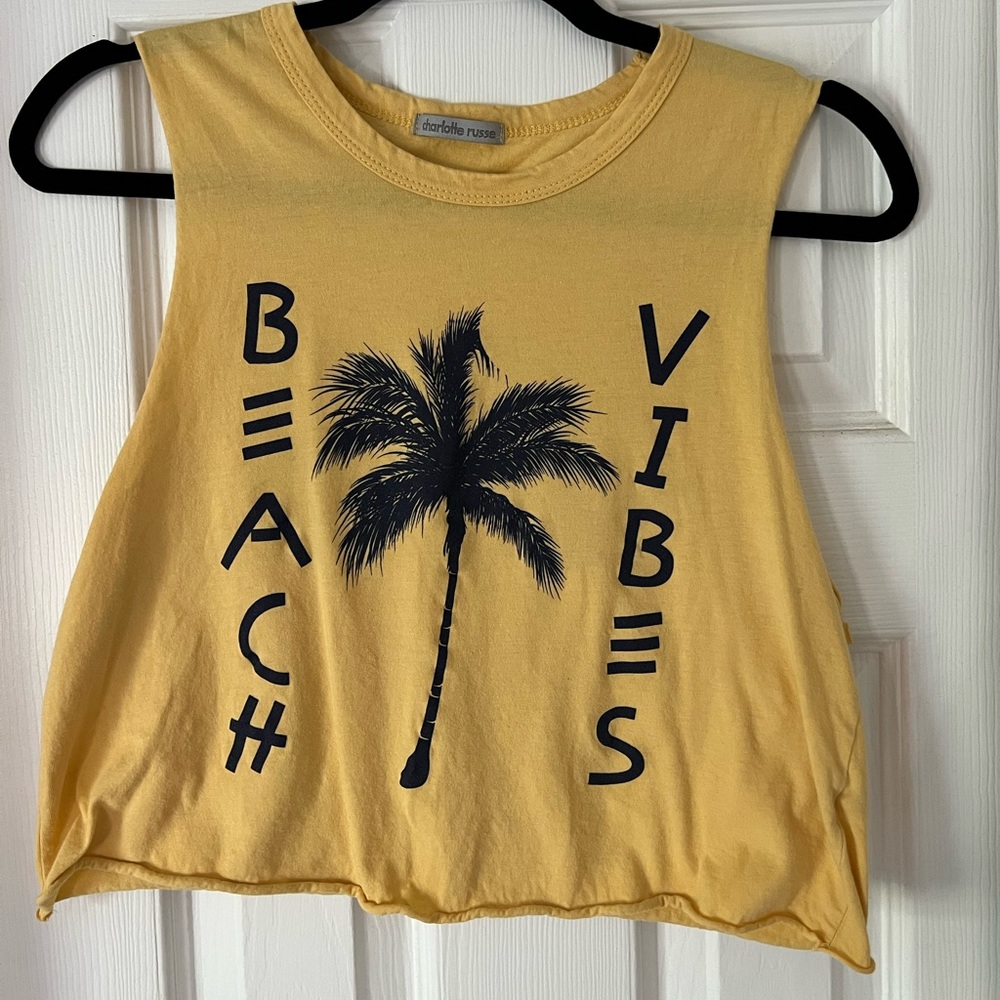Charlotte Russe Yellow Beachy Crop Top. Size S.